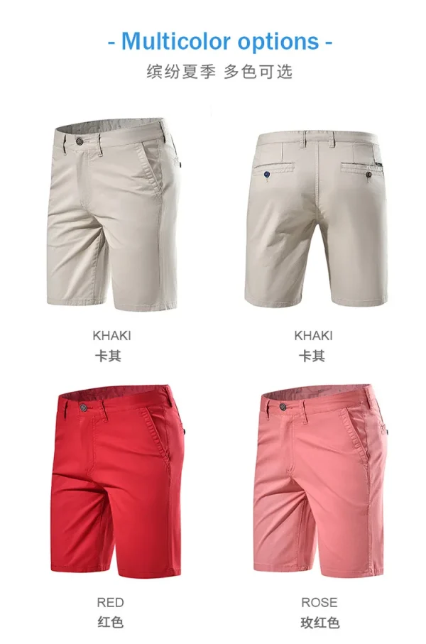 Quality Stretch Cotton Summer Style Washed Men's Chino Shorts - Image 5