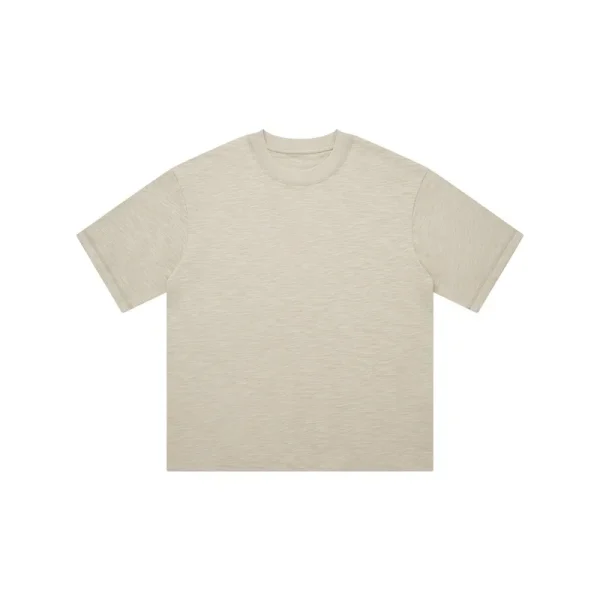 Men's Fashion Heavyweight Slub Cotton Short Sleeve T-Shirt Loose Fit Summer Solid Color 100% Cotton 300 GSM - Image 5
