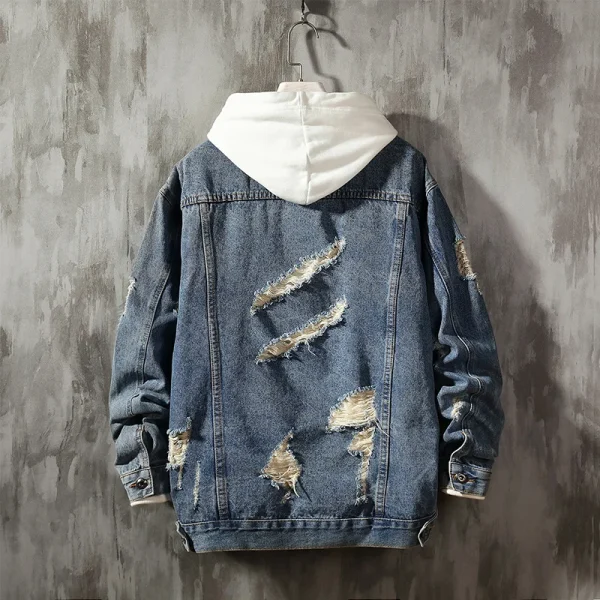 Fashion Print Cotton Jean Jacket Designed Mens Denim Jacket Men - Image 2