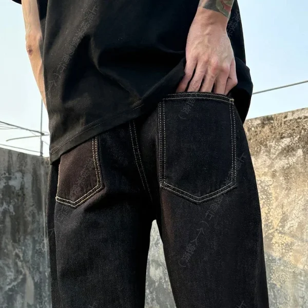 517 Men's Original Old Money Style Jeans Slightly Flared Straight Loose Pants Spring Summer Trendy Original Black Blue Washed - Image 3