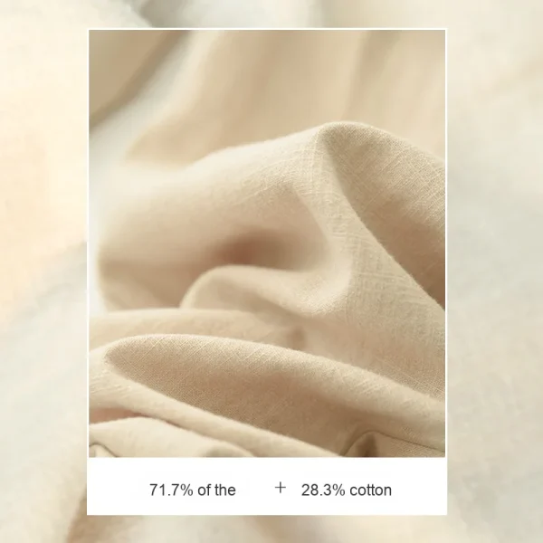 Men's Summer Casual Mid-Length Cotton Linen Shorts Mid-Length Shorts Anti-Wrinkle Feature Washed Decoration - Image 4