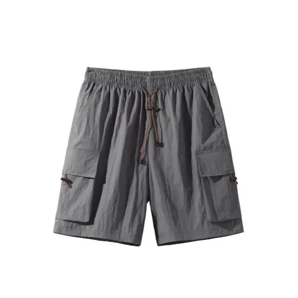 2025 Summer New Men's Casual Cargo Shorts Breathable Loose Trendy Sports Quick-Dry Five-Point Shorts Plain Dyed Woven Solid