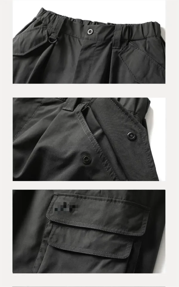 Autumn Mens Slim Fit Trousers Hip Hop Big Pockets Casual Sports Cargo Pants - Image 6