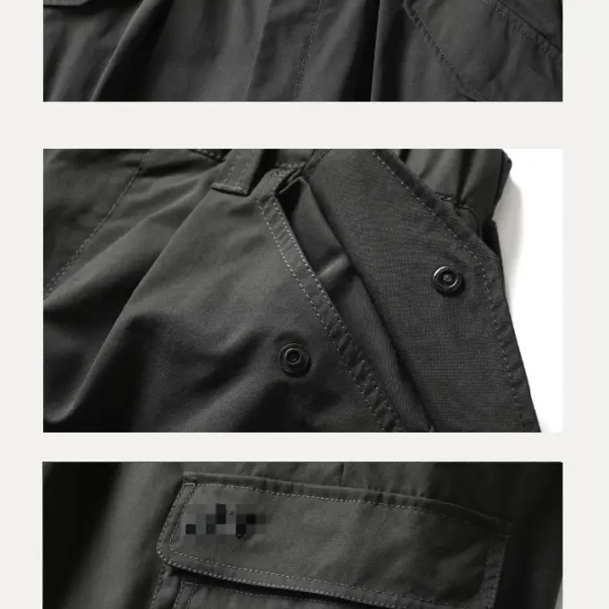 Autumn Mens Slim Fit Trousers Hip Hop Big Pockets Casual Sports Cargo Pants