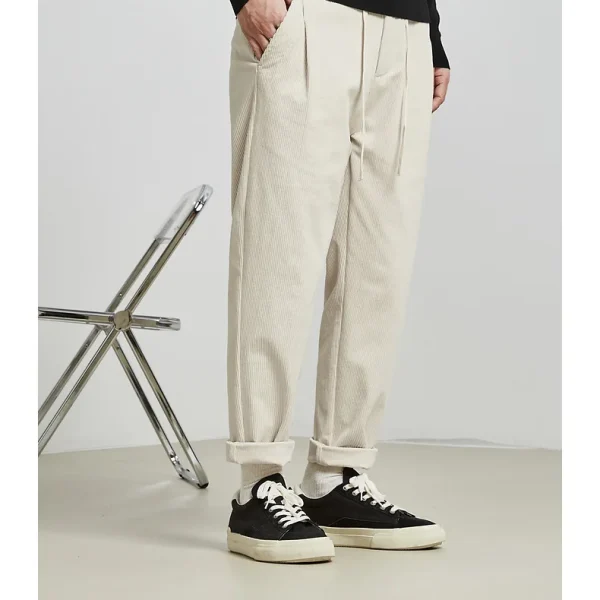 Chino Pants Men High Quality Anti-Wrinkle Corduroy Pants With Drawstring