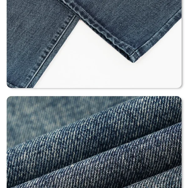 2025 Spring Summer New American Micro-Flared Trousers Men's Ins Versatile Jeans Loose Slimming Distressed Denim