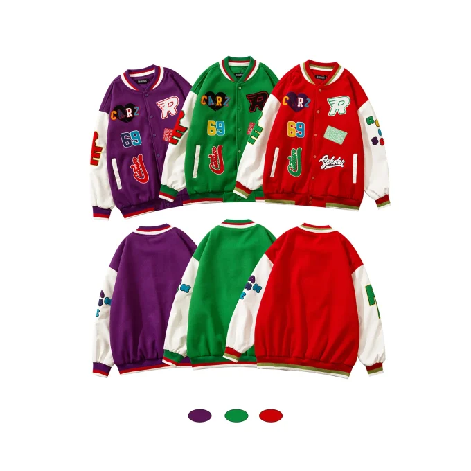 2025 New Design Jacket Embroidered Embossed Baseball Jacket Street Style Men's Jacket