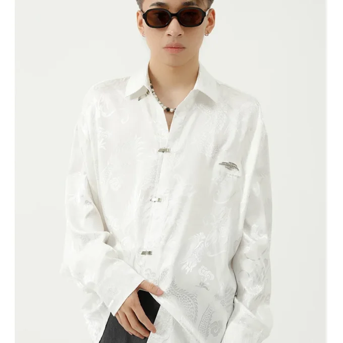 Men's Clothing Design New Oversized Terylene High Quality Style Long Sleeve Casual Polyester Knitted Embroidered