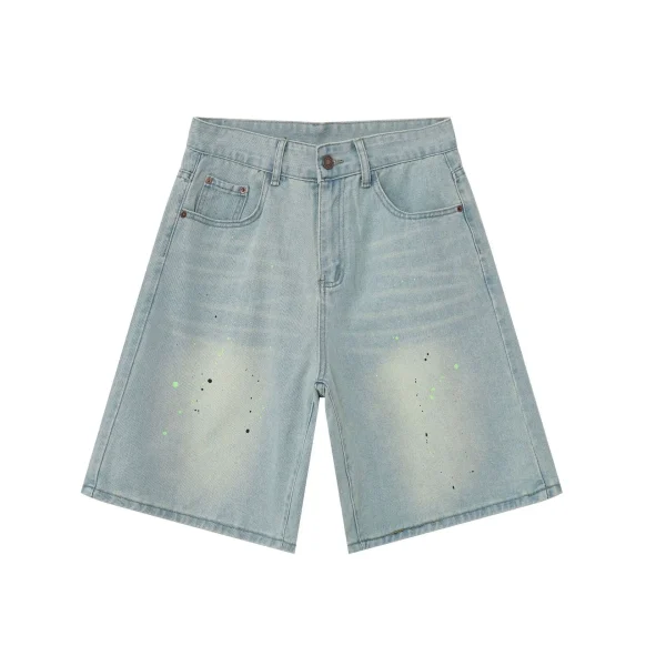 2025 Denim Jorts Men's Casual  Pants  Street Summer Loose Straight Wide Leg Denim Shorts Woven