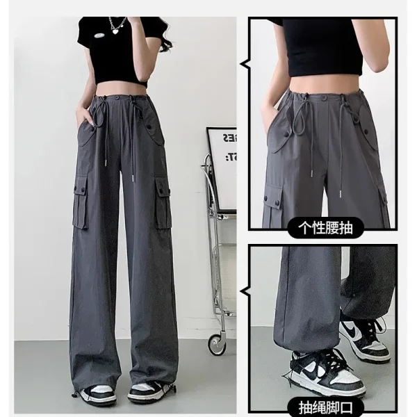 New High-waist Loose Wide-leg Quick-drying Work Pants for Women - Image 4