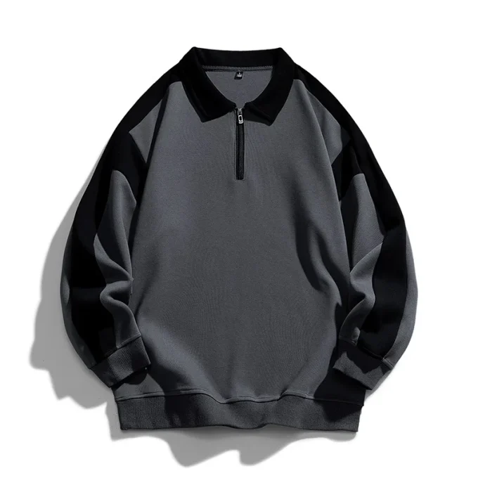 New Sustainable Pullover Half Zip Long Sleeve Oversized Sweatshirt for Men