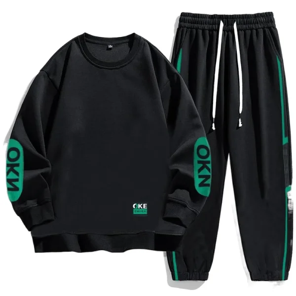 Men's Casual Sport Track Suit for Men Autumn Winter 2025 New Trendy Knitted Sports Clothing Hoodie Sweatshirt Set - Image 5