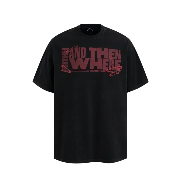 Letter Pattern Printed Men's T-Shirt for Summer Ins Street Style 100% Cotton Short Sleeved Washed Loose Fit Top T-Shirt