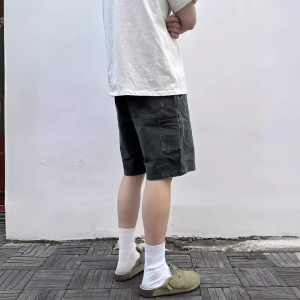12 oz Washed B28 Flap Pocket Denim Shorts Summer American Logging Style Breathable Vintage Casual Pants Jeans - Image 4