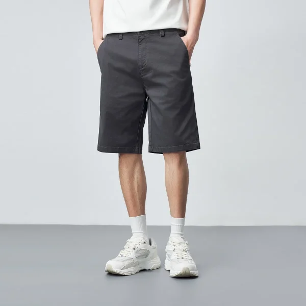 Men's Stretch Chino Shorts Summer Super Soft Cotton Twill Mid Weight Slim Fit Casual Solid Cargo Shorts - Image 5