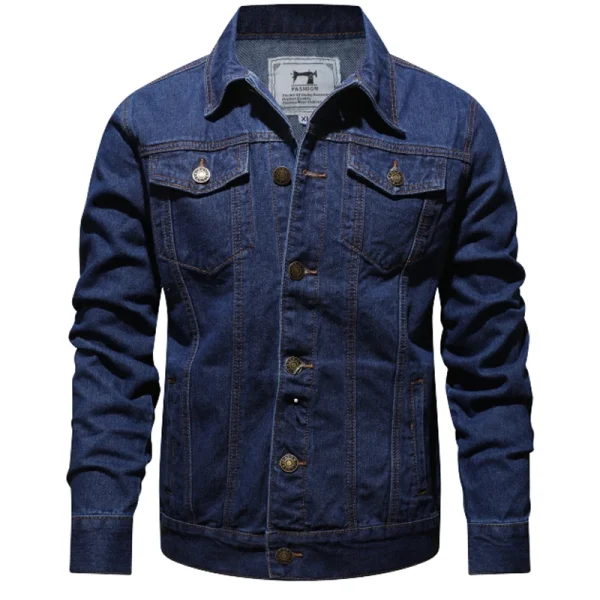 Mens Denim Jean Jacket Trendy Fashion Denim Male Streetwear Jackets Coats Fabric Vintage Denim Knitted Windproof