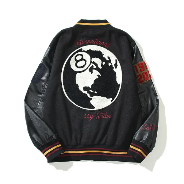 Black Jacket Men Vintage Letter Embroidery Mens Jackets and Coats Japanese Streetwear Hip Hop Bomber Jackets - Image 2