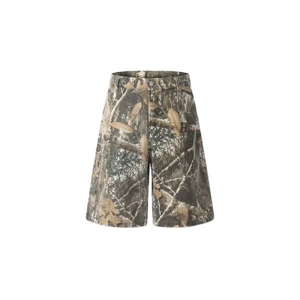 Streetwear 100% Cotton Sweat Shorts Summer Casual Man Camouflage Cargo Camo Shorts Men