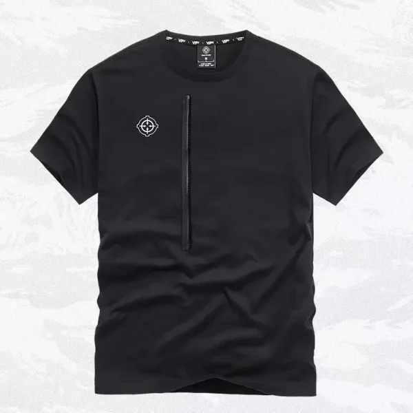 Hot Sale Oversize Patchwork Tops Multi Pocket Cotton Men's T-Shirts - Image 5