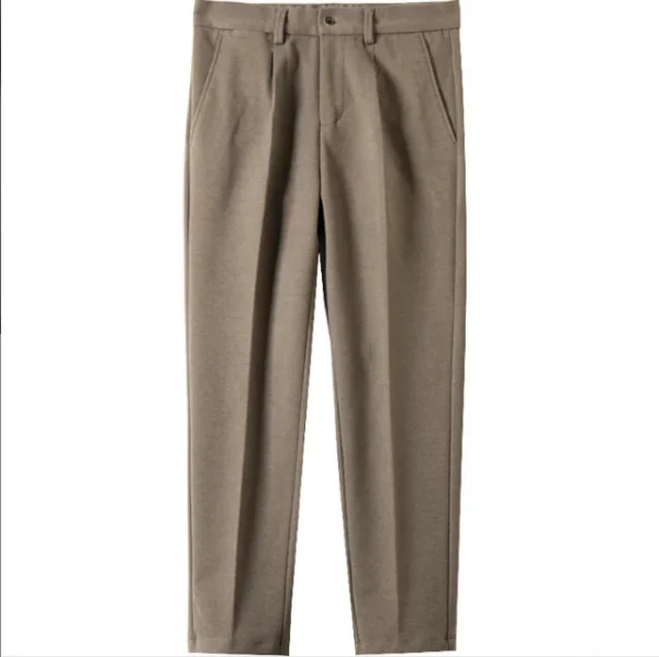 Casual Classic Soft Light Slim Fit Straight Men Dress Chino Khaki Trousers Pants - Image 4