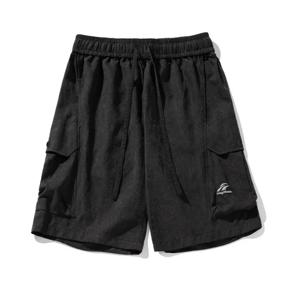 American Retro Trendy 3D Pocket Cargo Shorts for Men New Spring Summer Embroidered Casual Drawstring Five-Point Knee Length Mid - Image 6