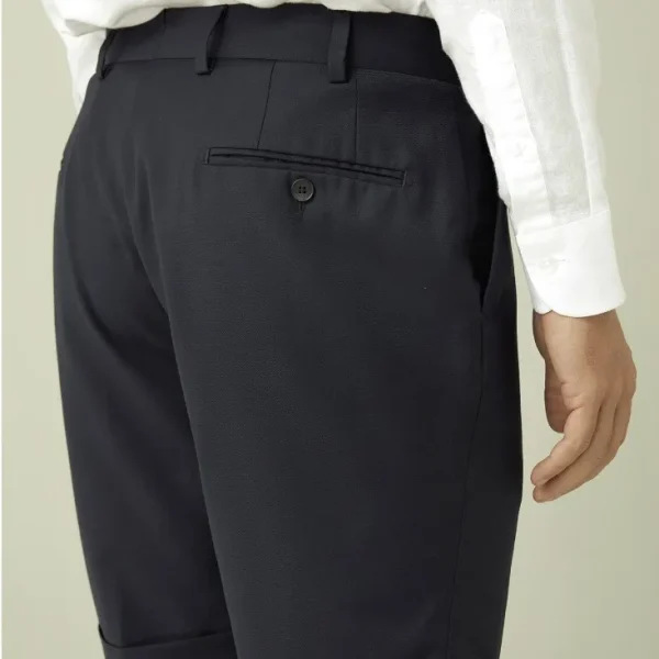 Merino Wool and Silk Blend French Fly New Shorts Trousers Men Shorts Luxury