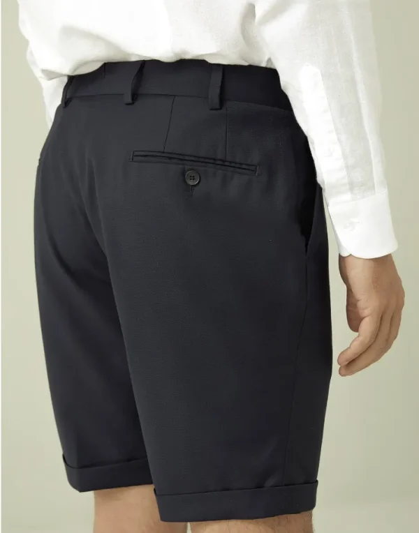 Merino Wool and Silk Blend French Fly New Shorts Trousers Men Shorts Luxury - Image 5