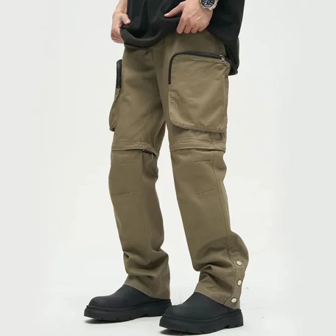 Detachable Legs With Zippers Men's Loose Cargo Pants
