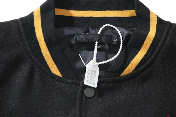 Black Jacket Men Vintage Letter Embroidery Mens Jackets and Coats Japanese Streetwear Hip Hop Bomber Jackets - Image 3