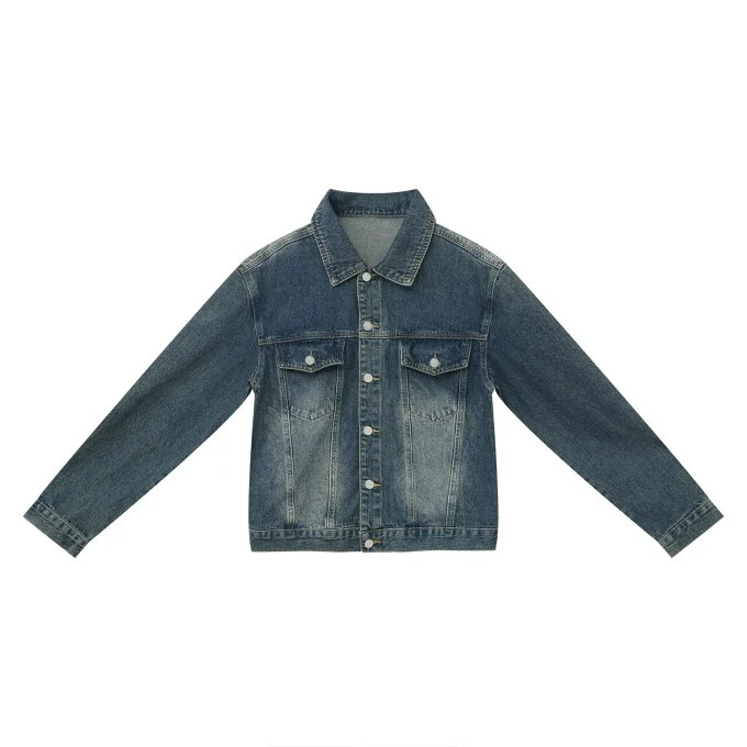 Denim Jacket Men's Autumn New Retro Style Old Design Loose Denim Jacket Men's Size
