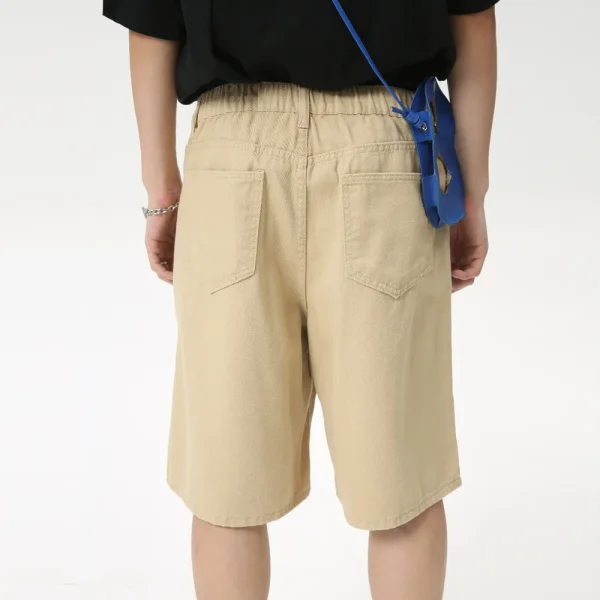 Summer Men's Fashion New High-End Casual Straight Five-Point Jeans Simple Solid Color Shorts Length Worsted - Image 2