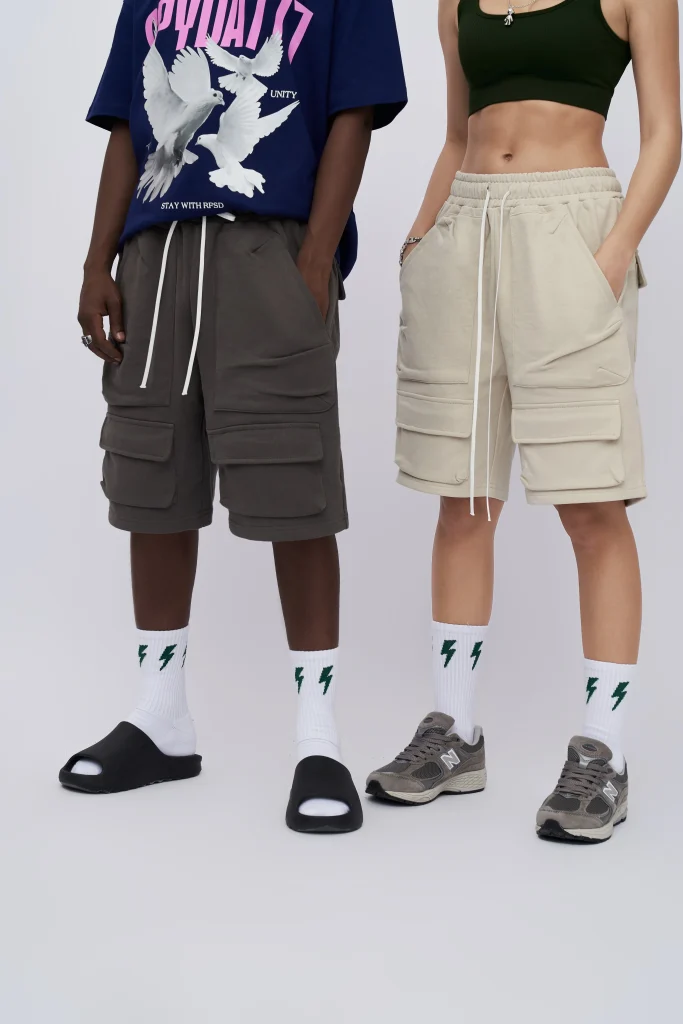 2025 New Style Freight Blank Men's Heavy 100% Cotton Shorts Multi-pocket Design Fashion Cargo Shorts - Image 2