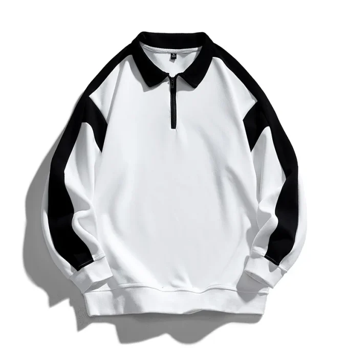 New Sustainable Pullover Half Zip Long Sleeve Oversized Sweatshirt for Men