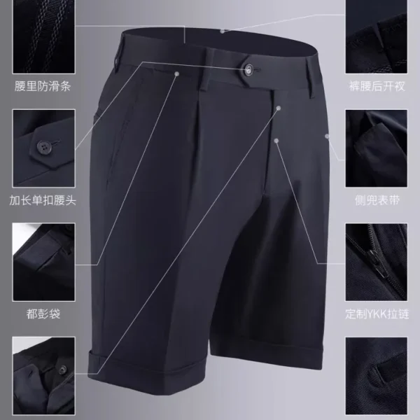 Men's Bermuda Shorts French Style Blank Navy Cotton Short Shorts