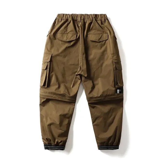 Autumn Mens Slim Fit Trousers Hip Hop Big Pockets Casual Sports Cargo Pants