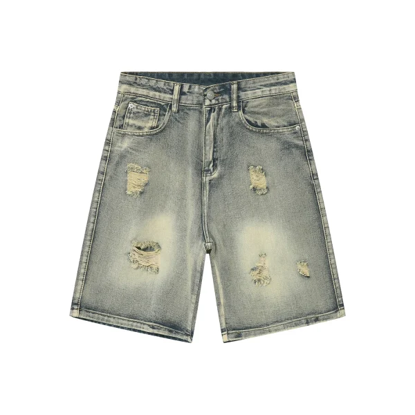 Hot Sale Fashion Baggy Denim Men's Short Soft Casual Hole Oversized Man's Jeans for Summer - Image 5