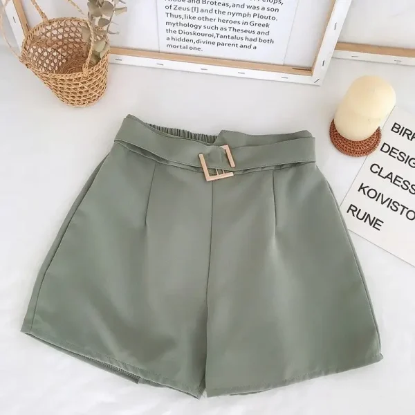 Women's Chiffon Wide-Leg Shorts High-Waisted Casual Chic Straight-Leg Suit Pants Loose Fit Hot Pattern - Image 5