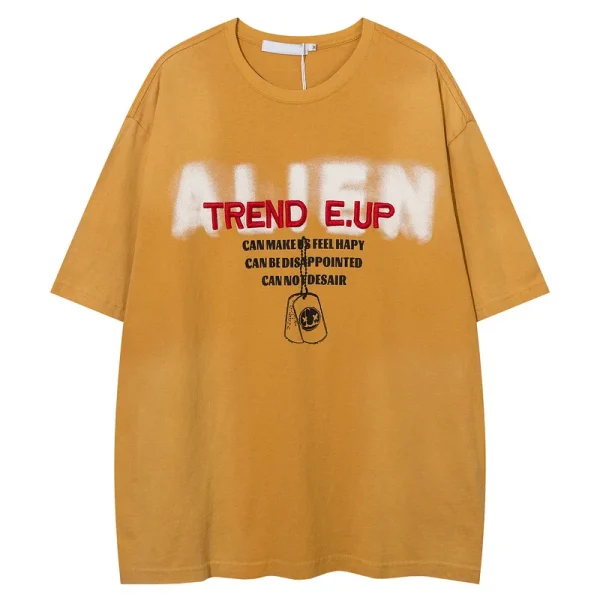 New High Quality Colorful Letter Embroidered Printed Cotton O-Neck Men's T-Shirts - Image 2