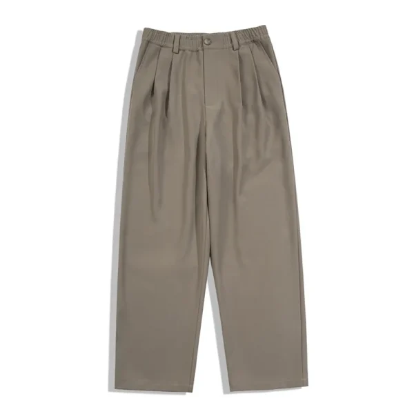 CleanFit Unisex Loose Baggy Pants Double Pleated Wide Leg Casual Suit Mid-Waist Flat Front Floor-Length Straight Pattern - Image 4
