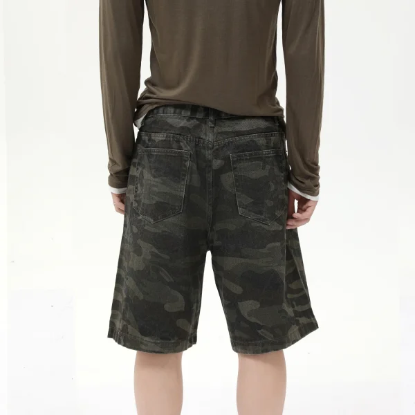 2025 Men's Summer  Camouflage Shorts Loose Wide-Leg Casual Denim Shorts Versatile Washed - Image 2