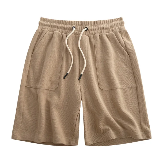 Heavy Weight Knitted Cotton Polyester Blend Men's Waffle Shorts