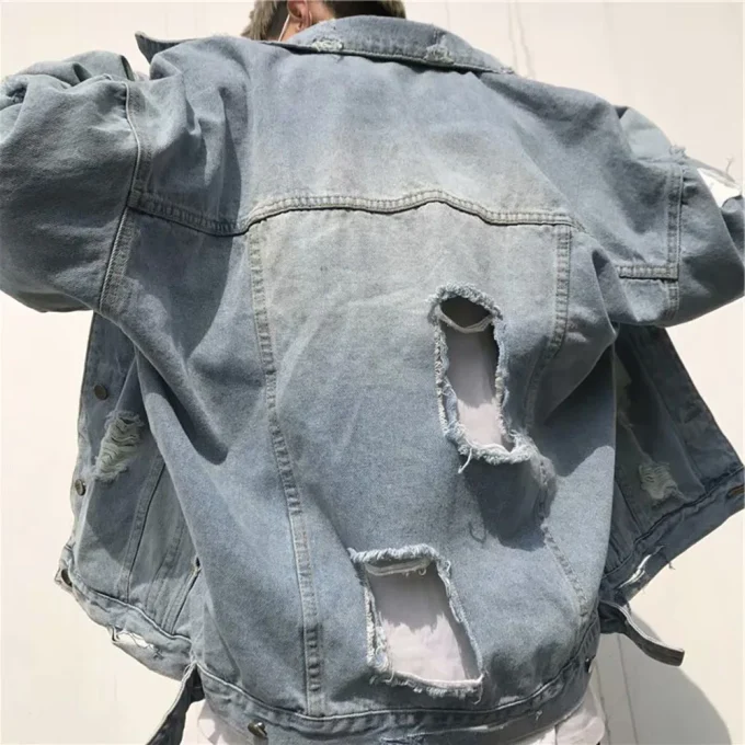 2025 Fashion Men Jeans Jackets Tops Long Sleeve Denim Coat Vintage Ripped for Men Clothing Fabric Denim Knitte3 - Image 4