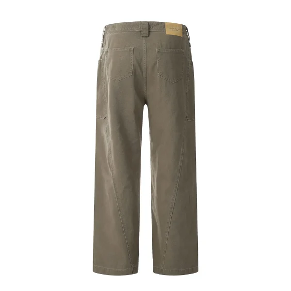 Cleanfit Niche Design Cargo Pants Loose Mid Denim Straight Jeans Maillard Pants National Trend Washed Technics Solid Waist - Image 2
