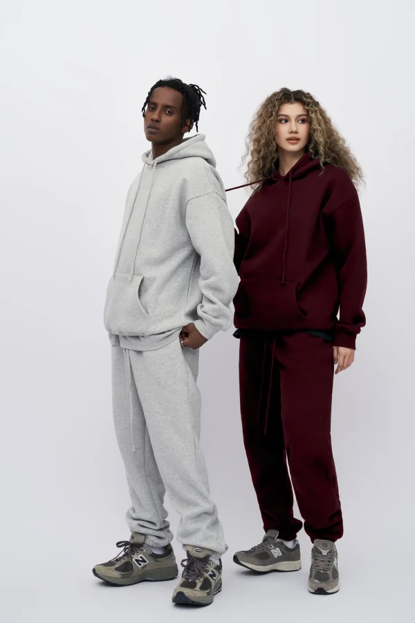 Clothing Blank Quality Cropped Boxy Fit Hoodie and Jogger Men Heavyweight Oversized Tracksuit for Men - Image 6