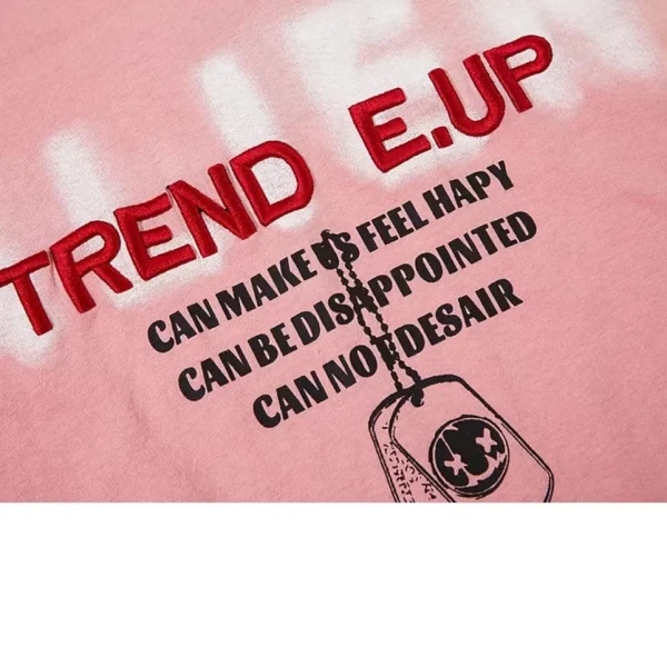 New High Quality Colorful Letter Embroidered Printed Cotton O-Neck Men's T-Shirts