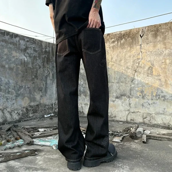 517 Men's Original Old Money Style Jeans Slightly Flared Straight Loose Pants Spring Summer Trendy Original Black Blue Washed - Image 2