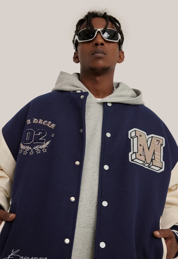 Plus Size Men's Versity College Jackets Blank Varsity Jackets Varsity Jacket for Men - Image 3