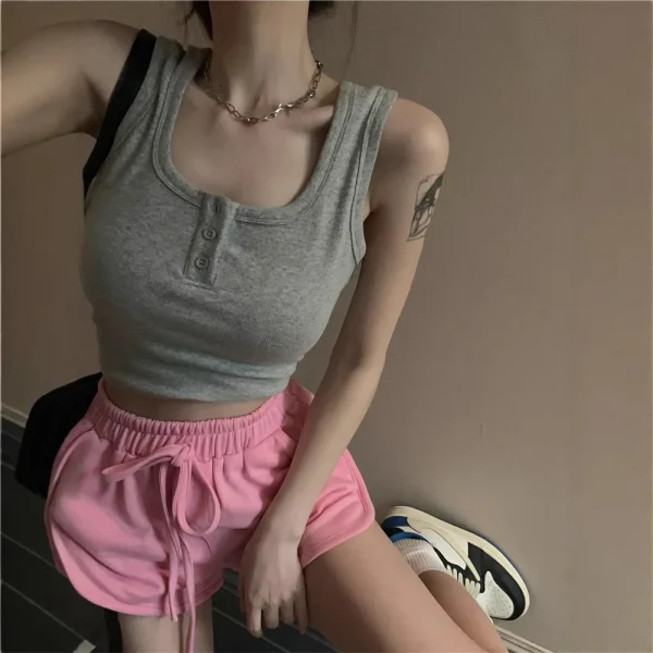 Short  Tank Top Sweet and Spicy Pink Camisole Women's Inner Wear - Image 2