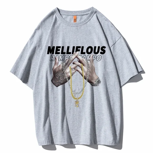 Men's  Oversize O-neck Photo Printed Hip Hop Cotton T-shirt - Image 2