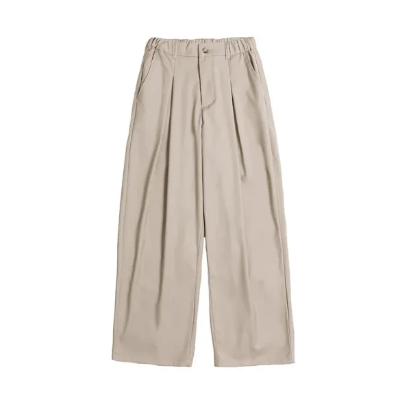 Cityboy Mid Unisex Loose Straight Pants Trendy Casual Pants Zipper Fly Solid Color Draped Wide Leg Oversized Trousers - Image 2